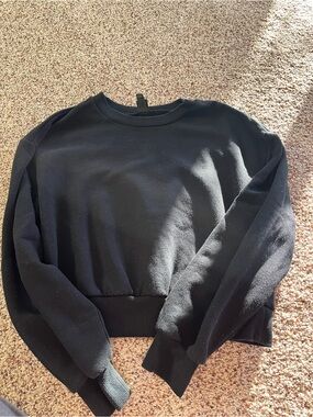 wild fable Black Cropped Crewneck Sweatshirt